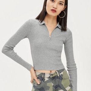 Topshop Zip Up Long Sleeve - barely worn